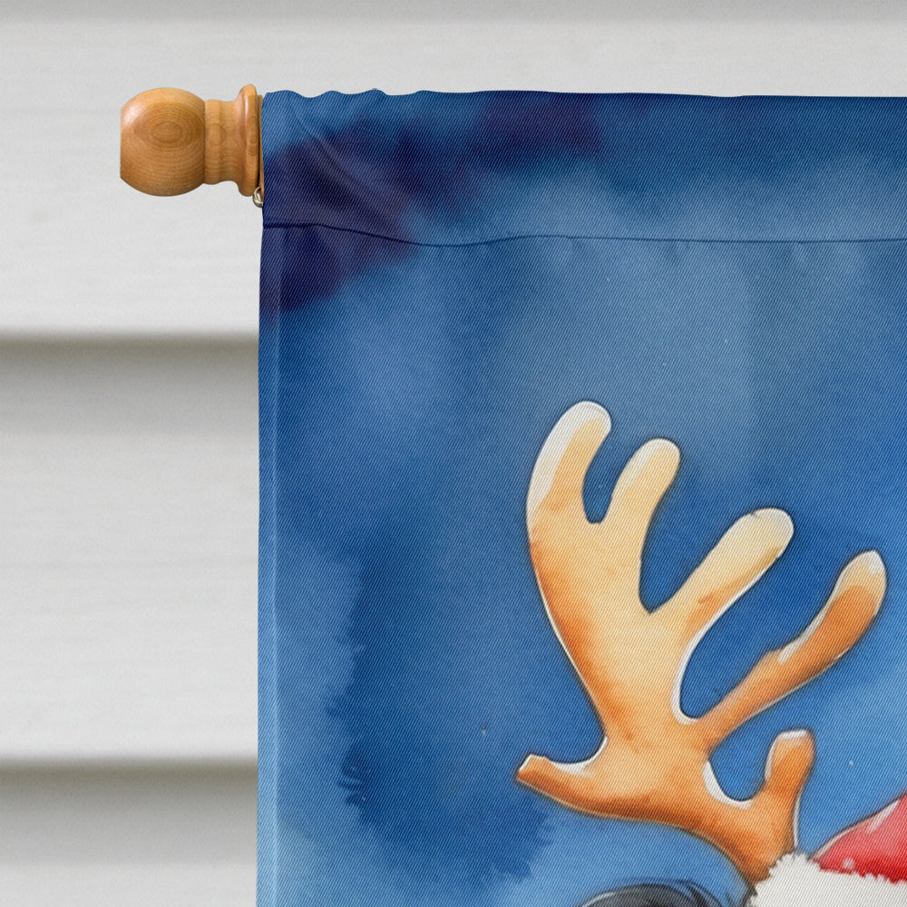 Border Collie Christmas Reindeer House Flag