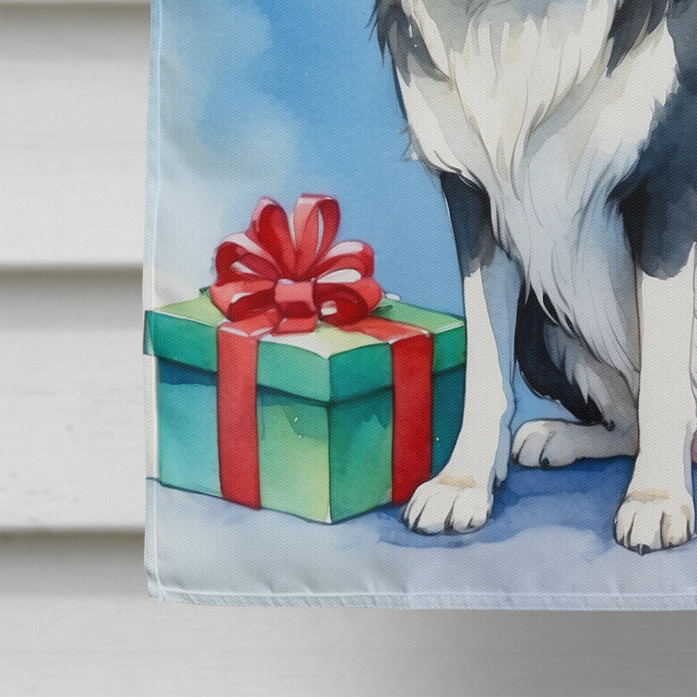 Border Collie Christmas Reindeer House Flag