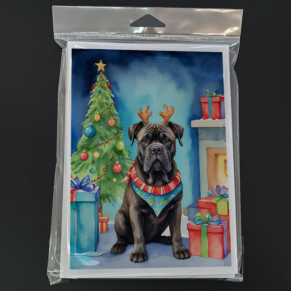 Cane Corso Christmas Reindeer Greeting Cards Pack of 8