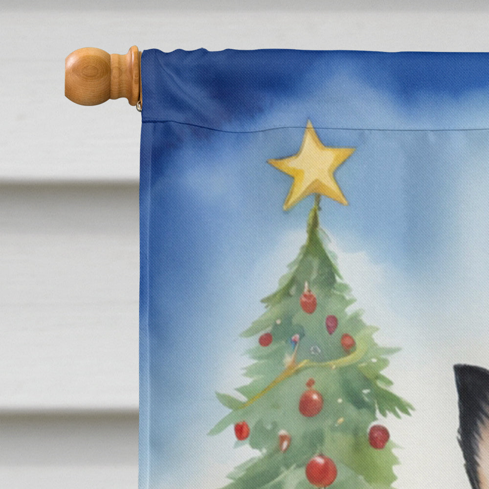 Black and Tan Chihuahua Christmas Reindeer House Flag