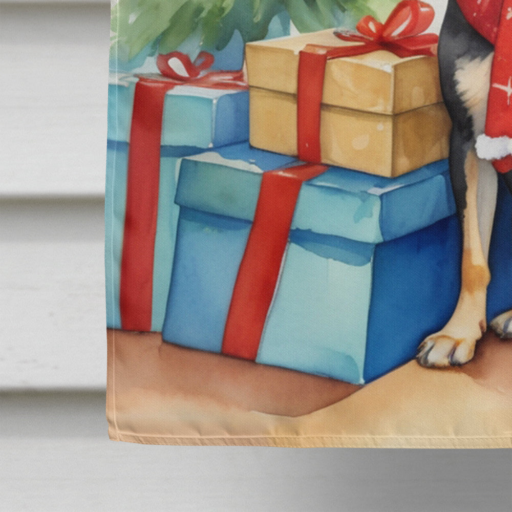 Black and Tan Chihuahua Christmas Reindeer House Flag