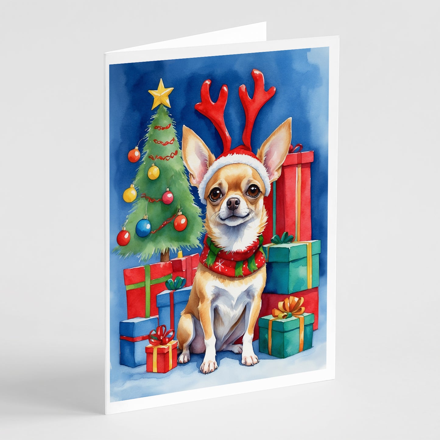 Buy this Chihuahua Christmas Reindeer Greeting Cards Pack of 8