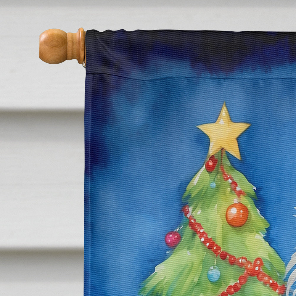 Chinese Crested Christmas Reindeer House Flag