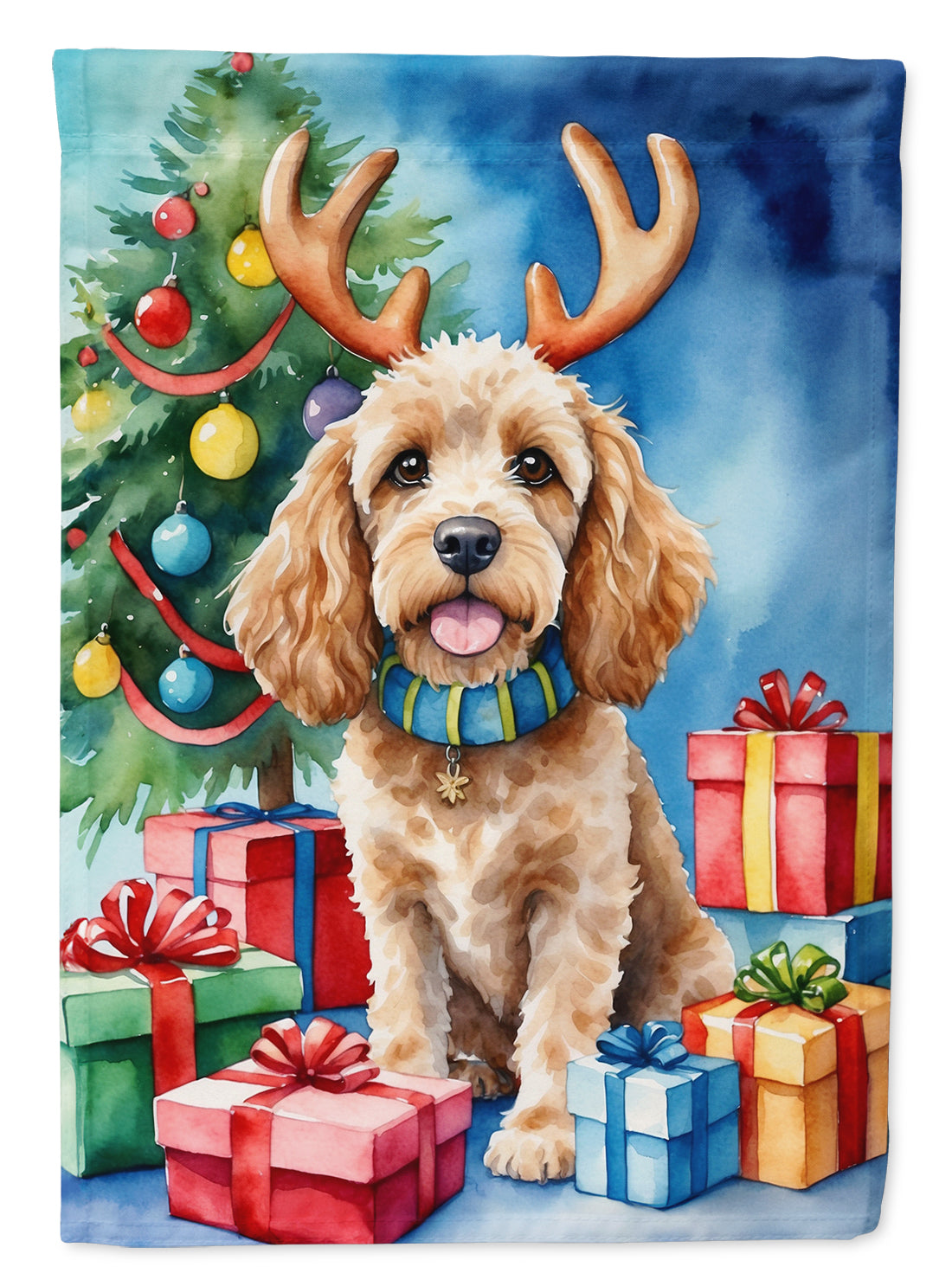 Buy this Cockapoo Christmas Reindeer House Flag