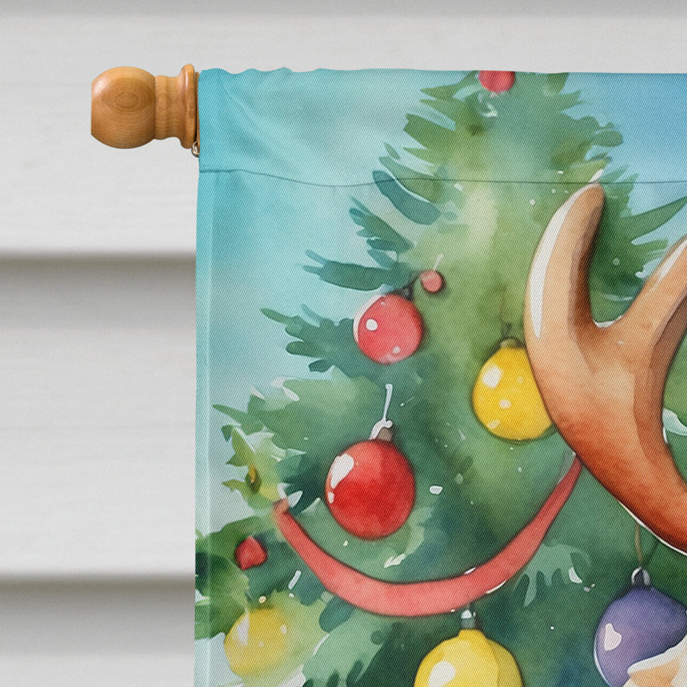 Cockapoo Christmas Reindeer House Flag