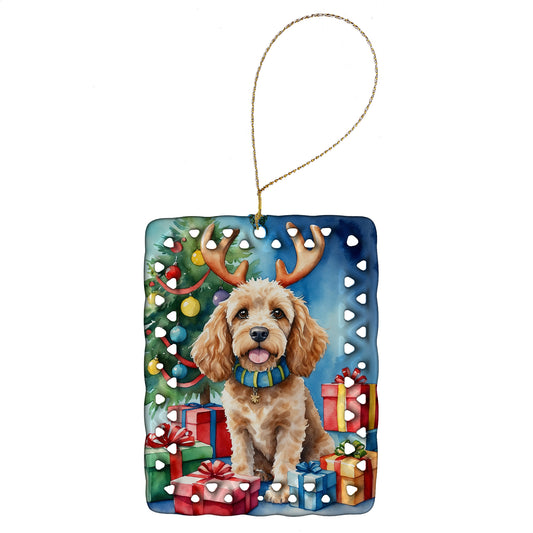 Buy this Cockapoo Christmas Reindeer Porcelain Ornament