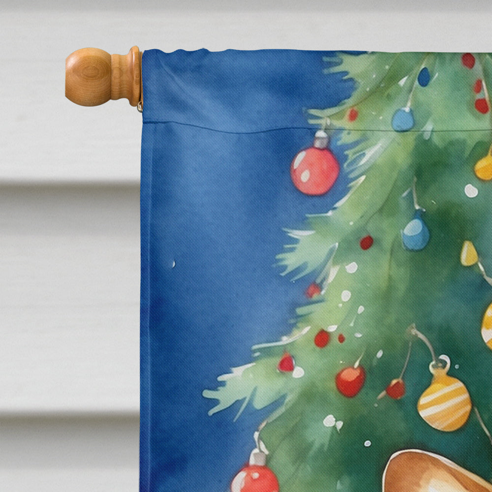 Corgi Christmas Reindeer House Flag