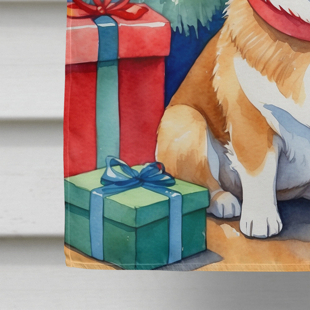 Corgi Christmas Reindeer House Flag