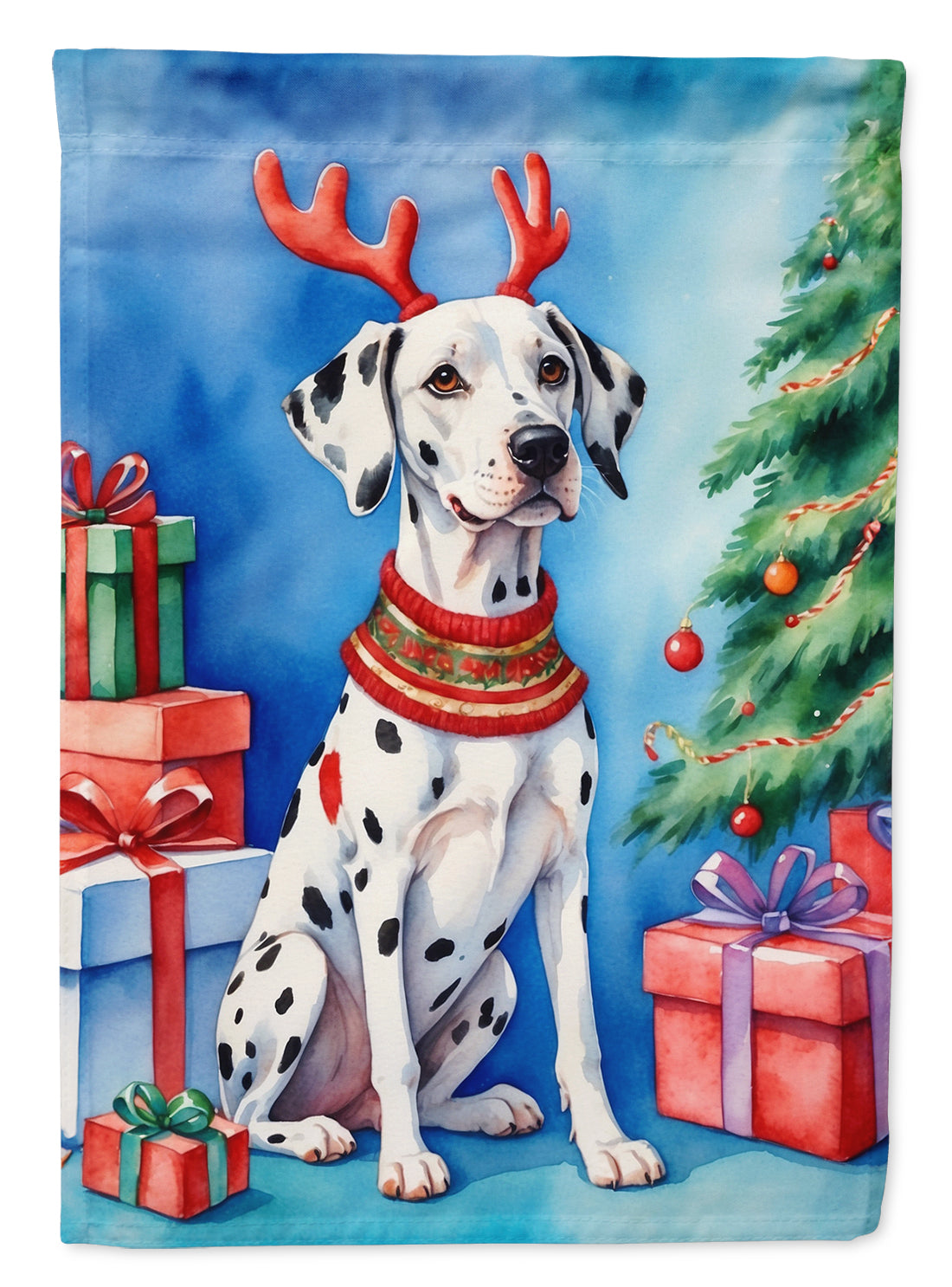 Buy this Dalmatian Christmas Reindeer House Flag