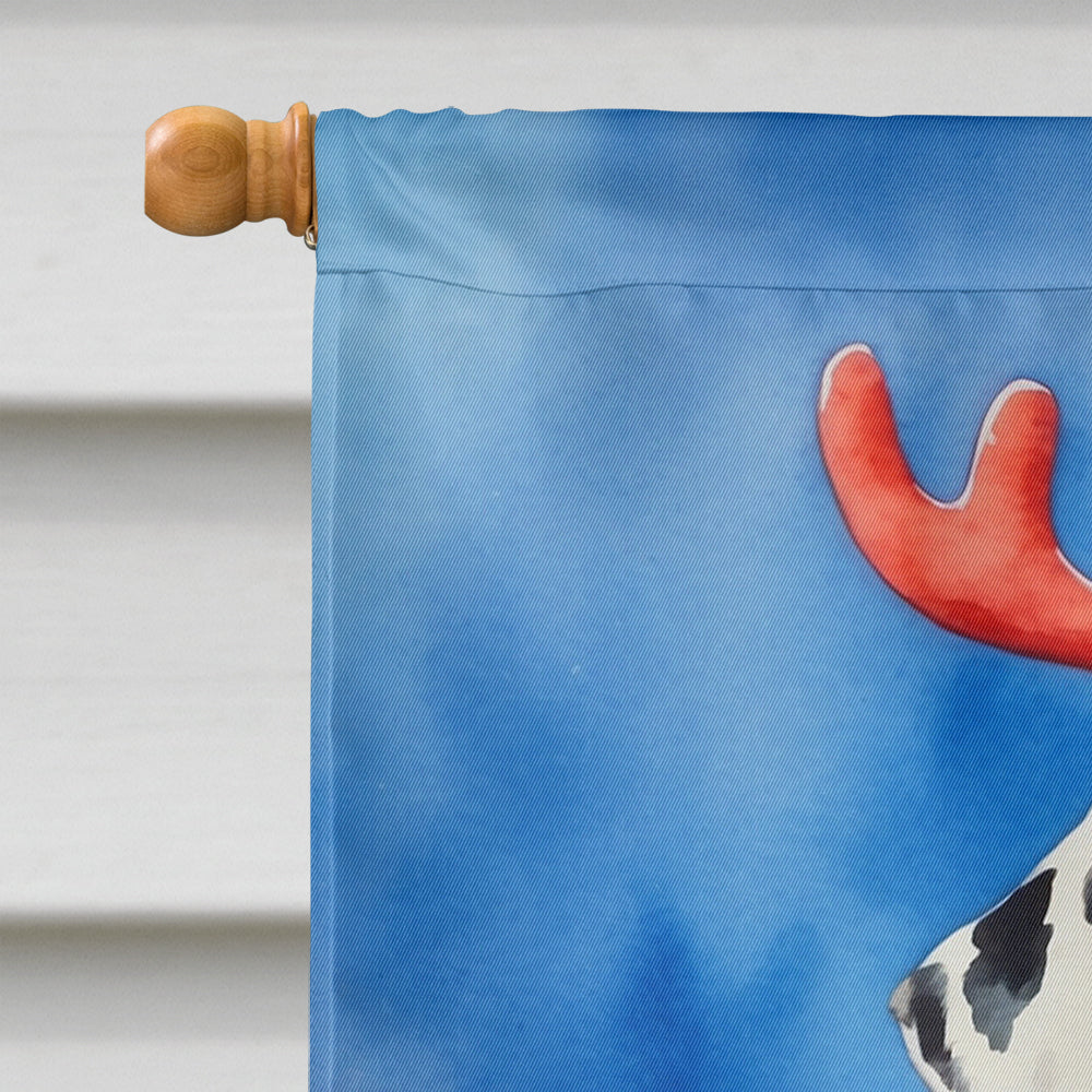 Dalmatian Christmas Reindeer House Flag