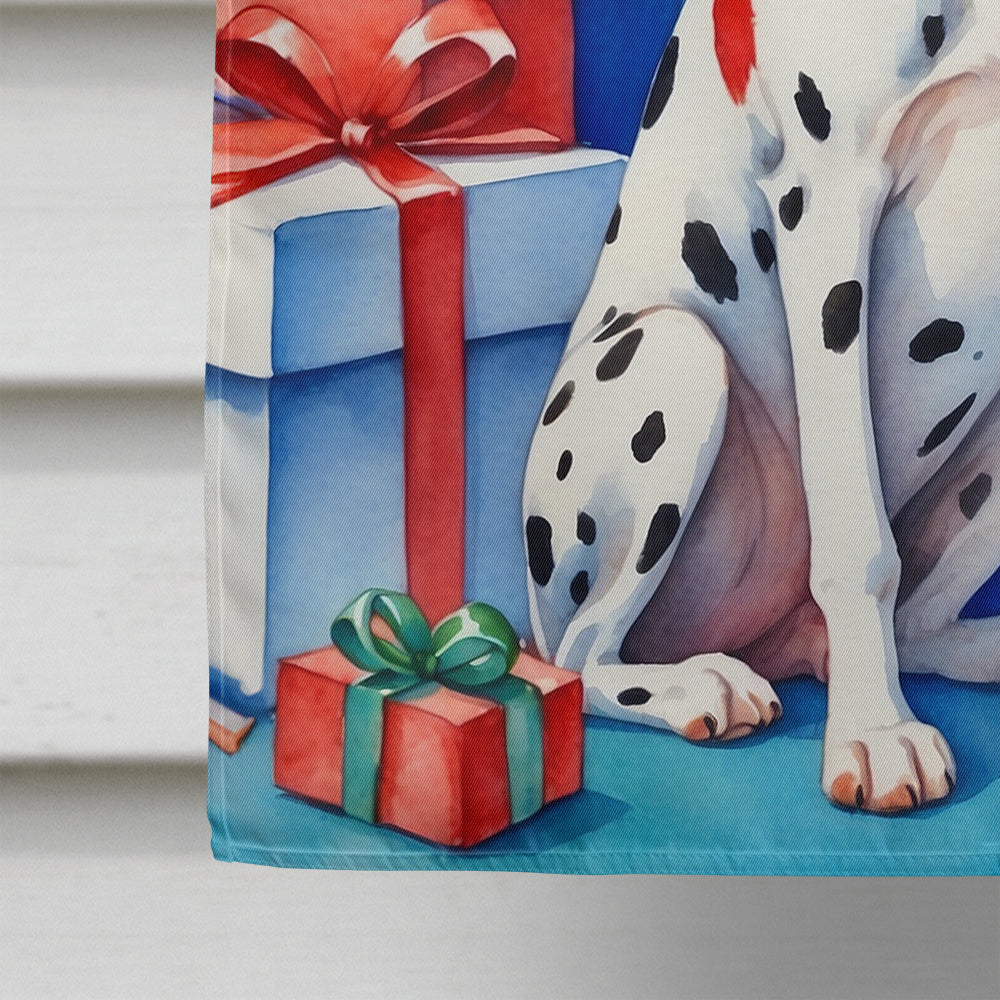 Dalmatian Christmas Reindeer House Flag