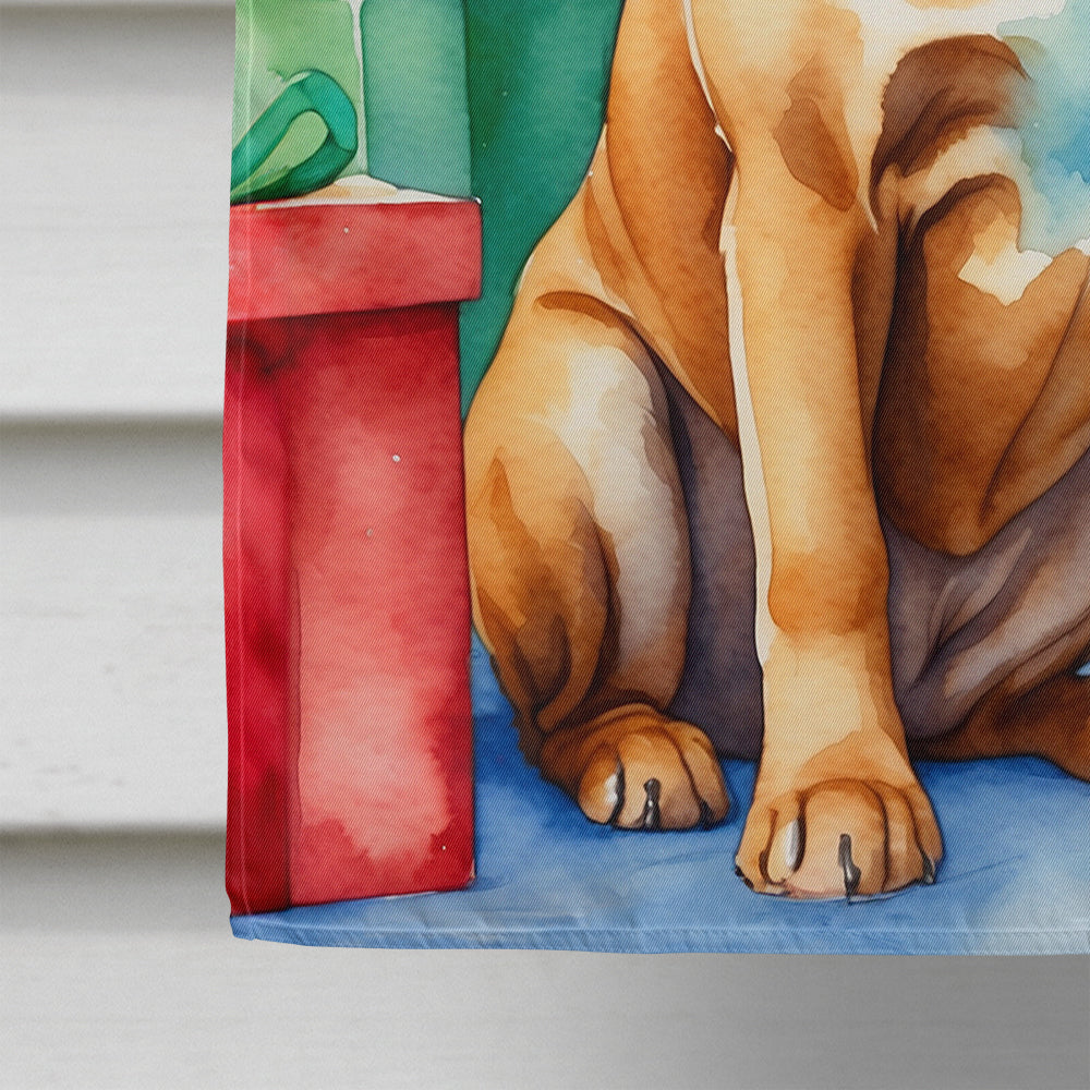 Dogue de Bordeaux Christmas Reindeer House Flag