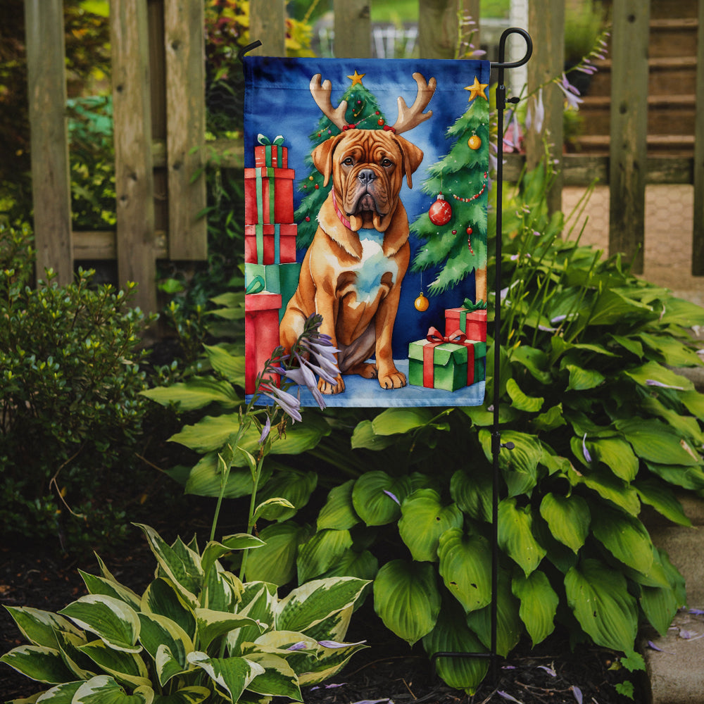 Dogue de Bordeaux Christmas Reindeer Garden Flag