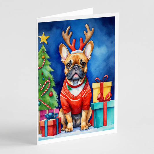 Buy this French Bulldog Christmas Reindeer Greeting Cards Pack of 8