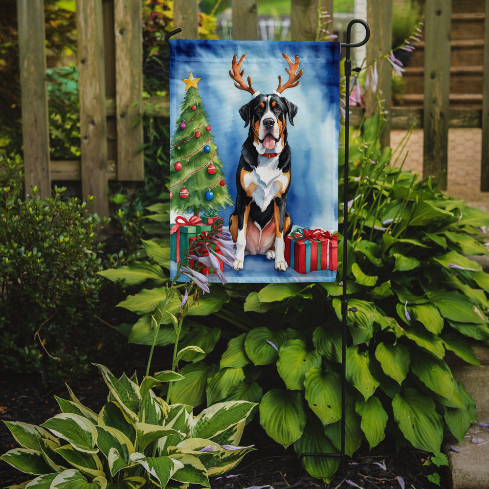 Greater Swiss Mountain Dog Christmas Reindeer Garden Flag