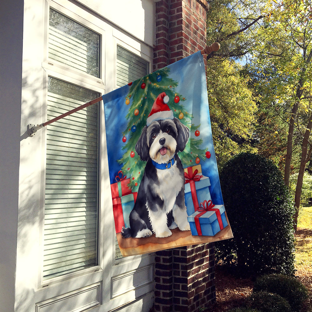 Havanese Christmas Reindeer House Flag