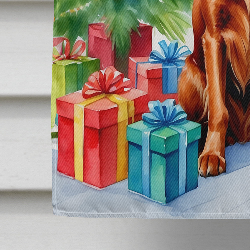 Irish Setter Christmas Reindeer House Flag