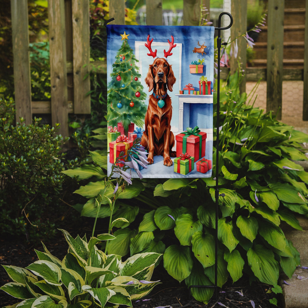 Irish Setter Christmas Reindeer Garden Flag