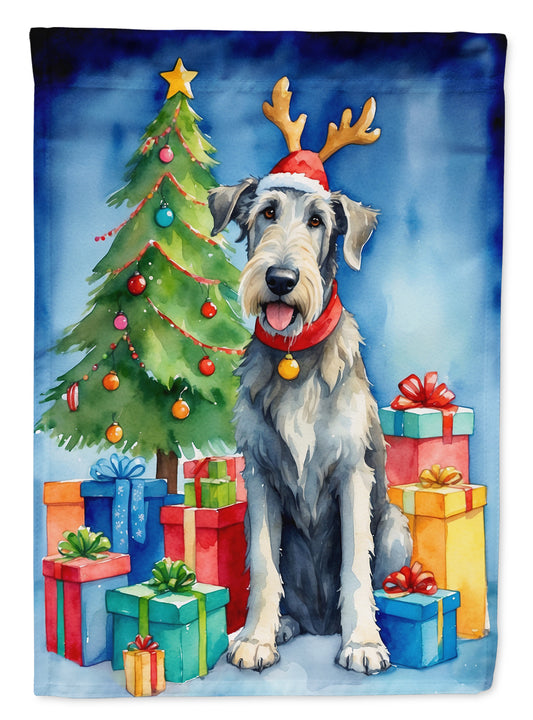 Buy this Irish Wolfhound Christmas Reindeer Garden Flag