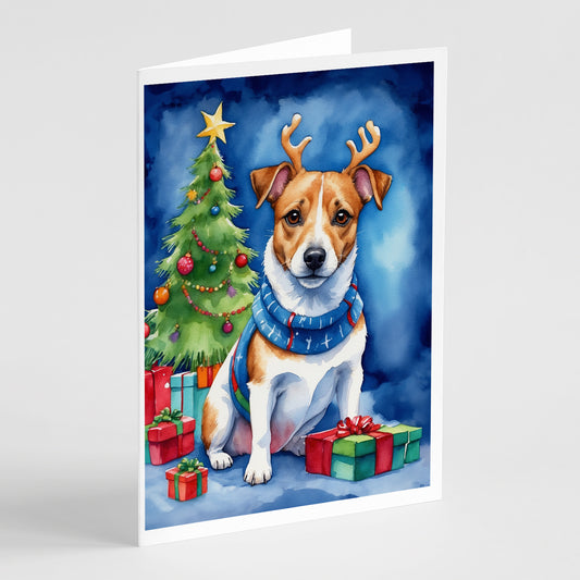 Buy this Jack Russell Terrier Christmas Reindeer Greeting Cards Pack of 8