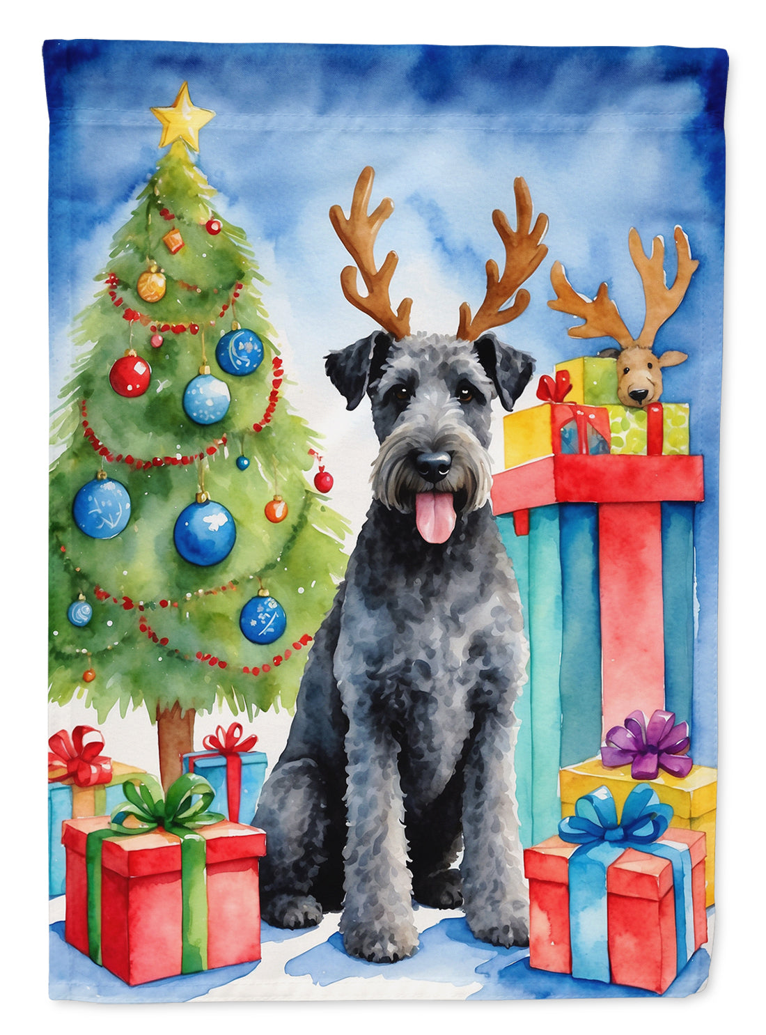 Buy this Kerry Blue Terrier Christmas Reindeer Garden Flag