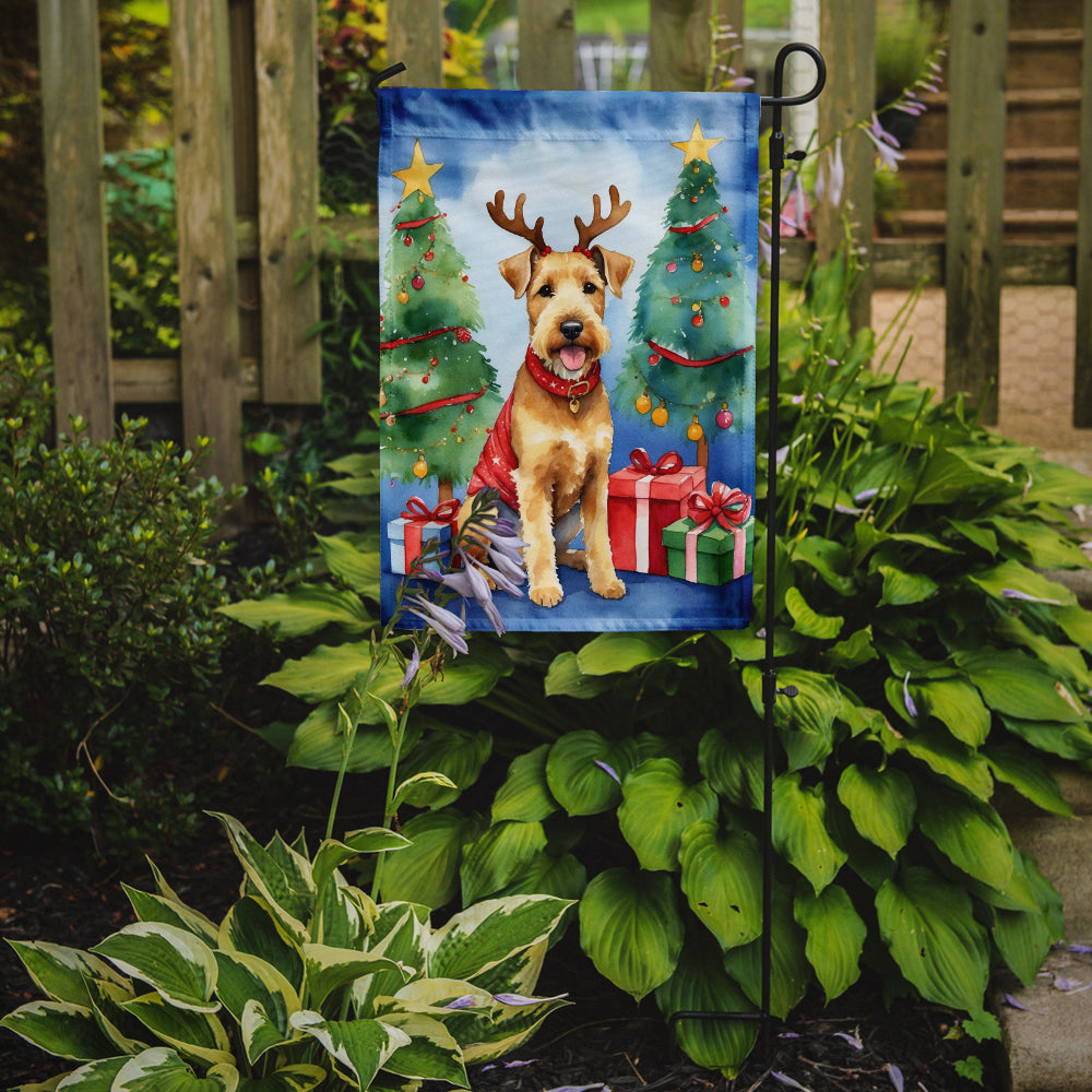 Lakeland Terrier Christmas Reindeer Garden Flag