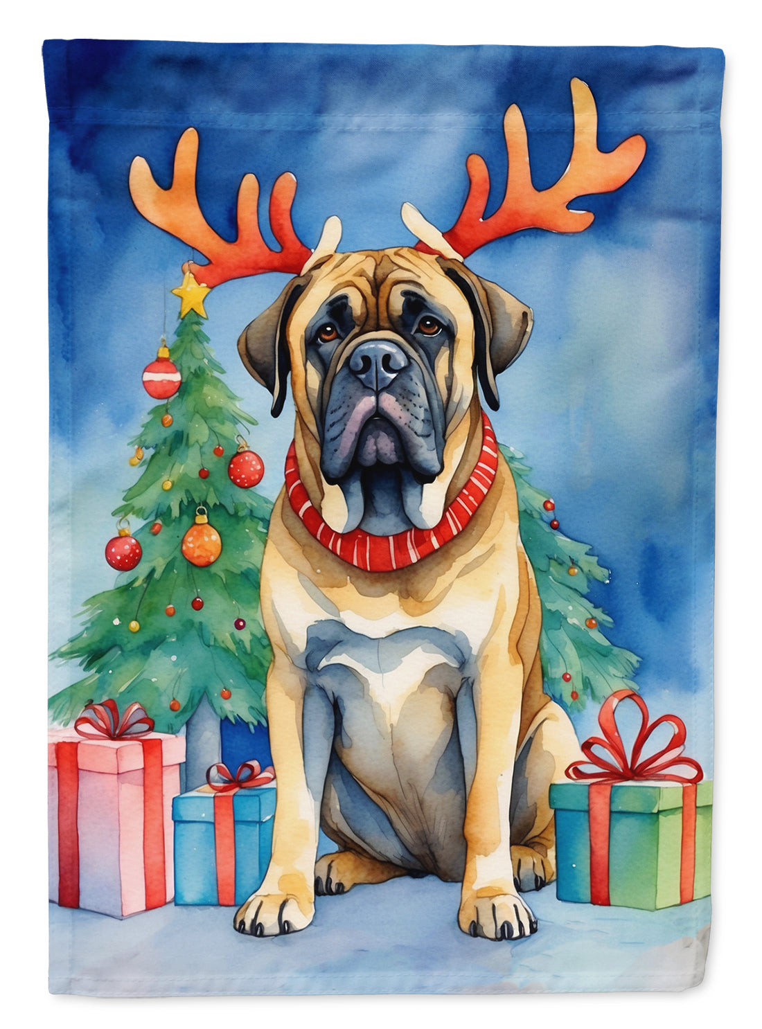 Buy this Mastiff Christmas Reindeer House Flag