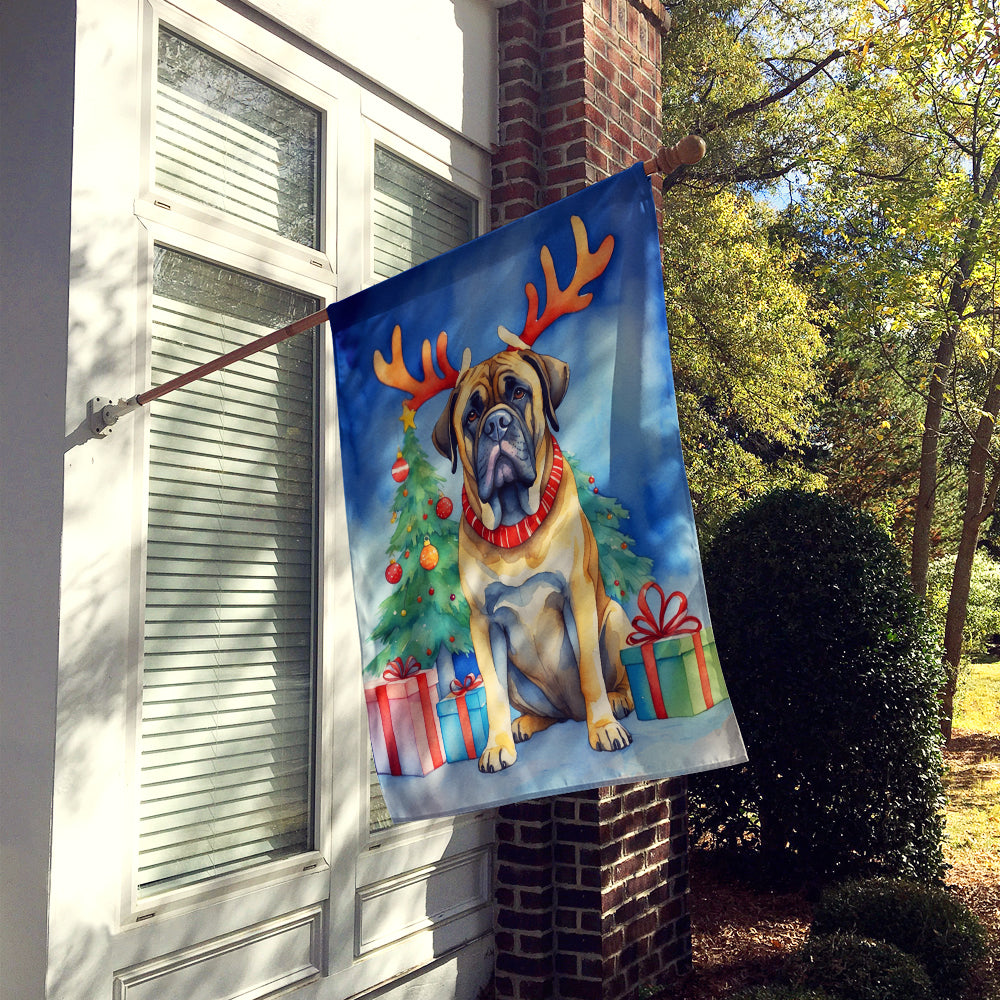 Mastiff Christmas Reindeer House Flag