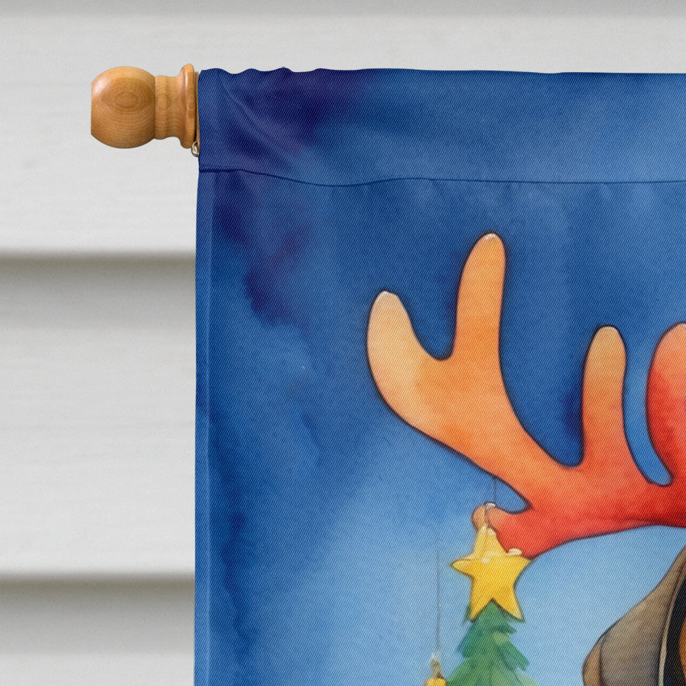 Mastiff Christmas Reindeer House Flag