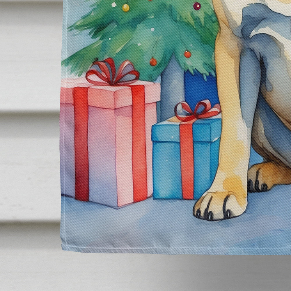 Mastiff Christmas Reindeer House Flag