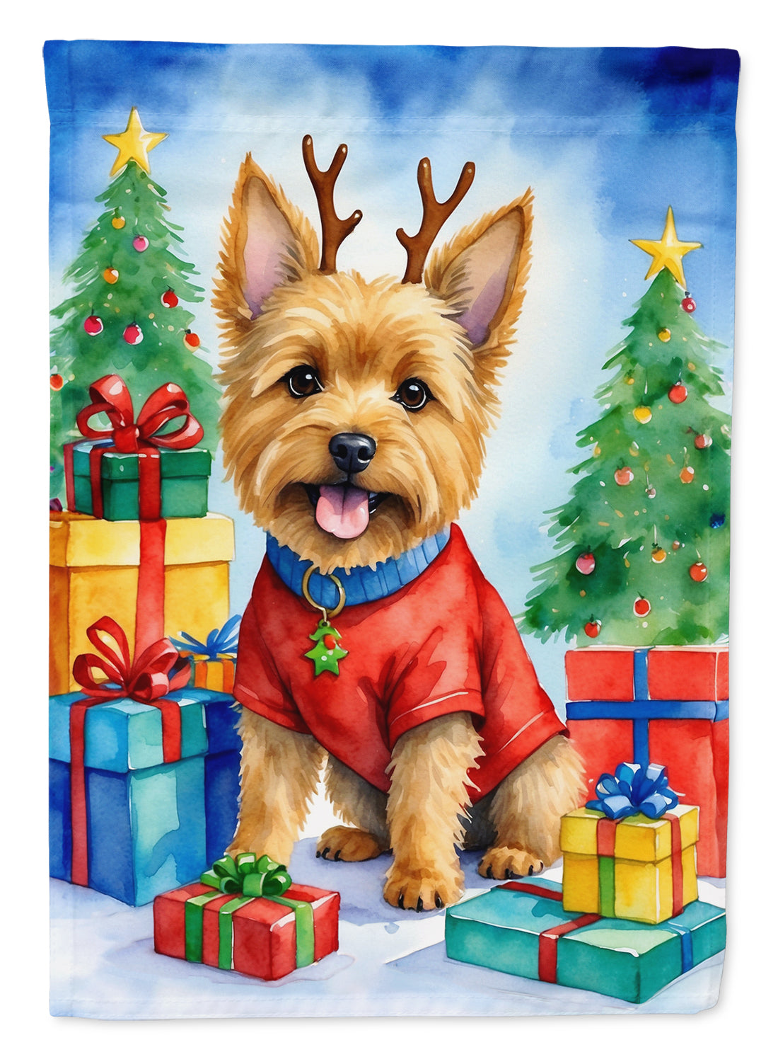 Buy this Norwich Terrier Christmas Reindeer House Flag