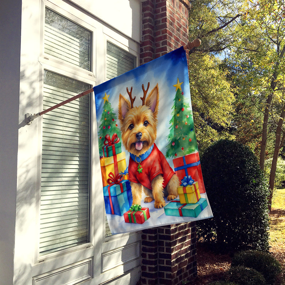 Norwich Terrier Christmas Reindeer House Flag