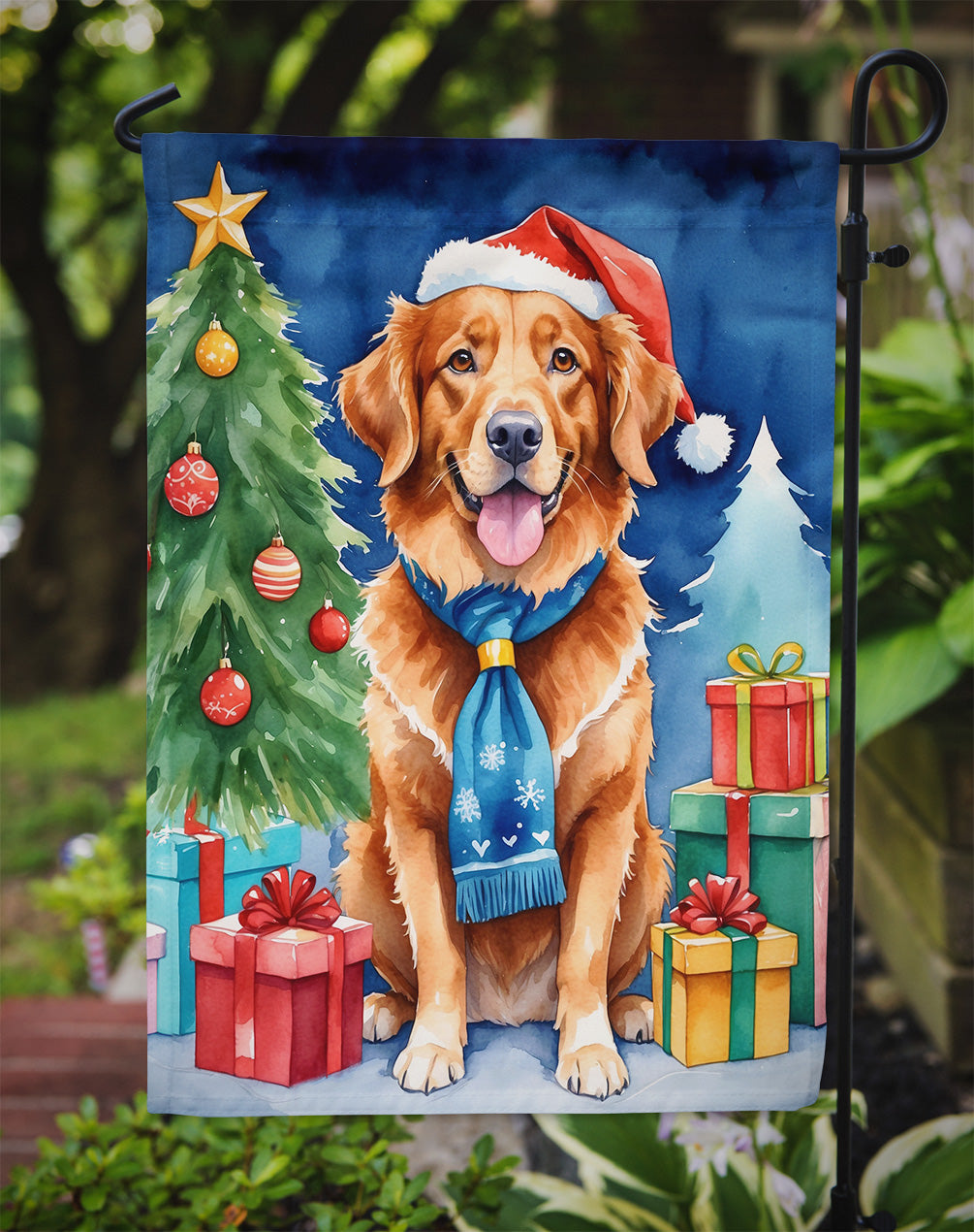 Nova Scotia Duck Tolling Retriever Christmas Reindeer Garden Flag