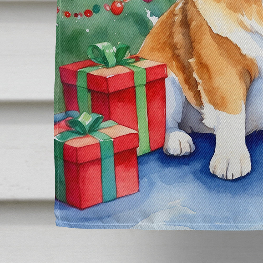 Corgi Christmas Reindeer House Flag