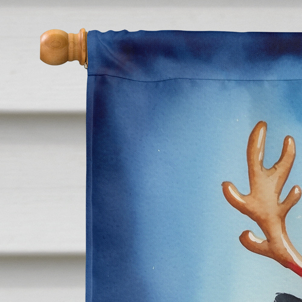 Pomeranian Christmas Reindeer House Flag