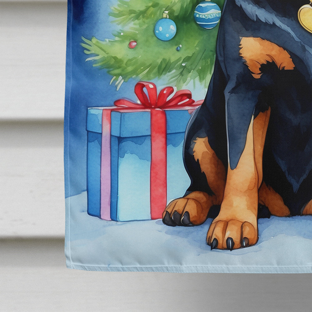 Rottweiler Christmas Reindeer House Flag