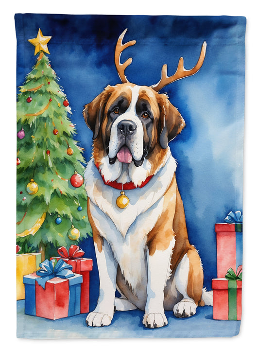 Buy this Saint Bernard Christmas Reindeer House Flag