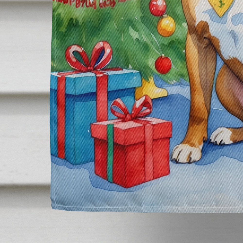 Staffordshire Bull Terrier Christmas Reindeer House Flag