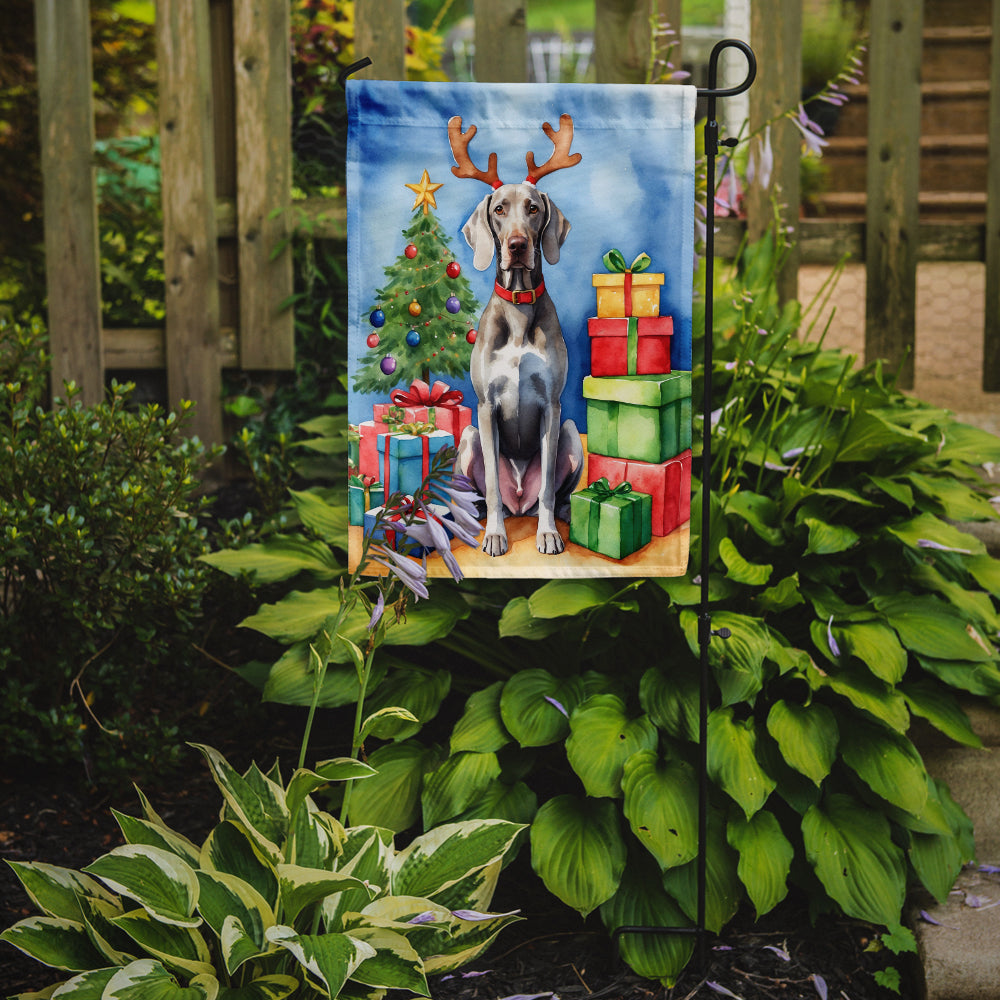 Weimaraner Christmas Reindeer Garden Flag