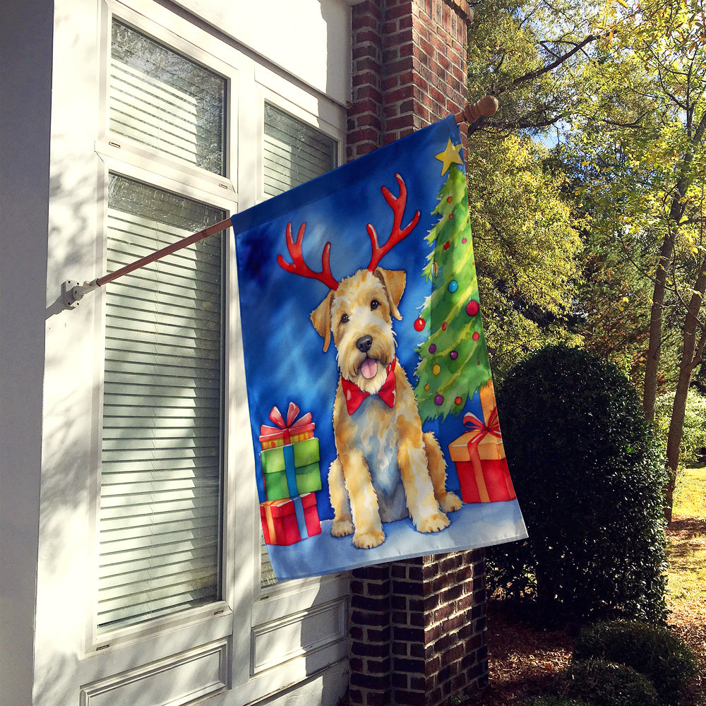 Wheaten Terrier Christmas Reindeer House Flag