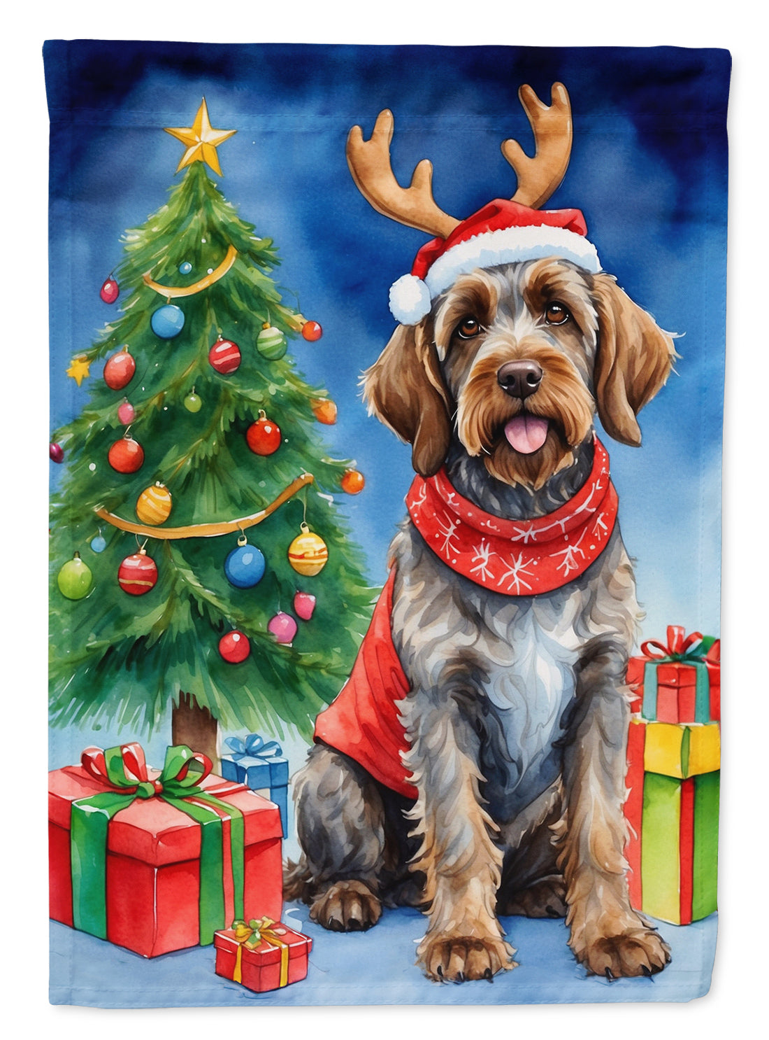 Buy this Wirehaired Pointing Griffon Christmas Reindeer Garden Flag