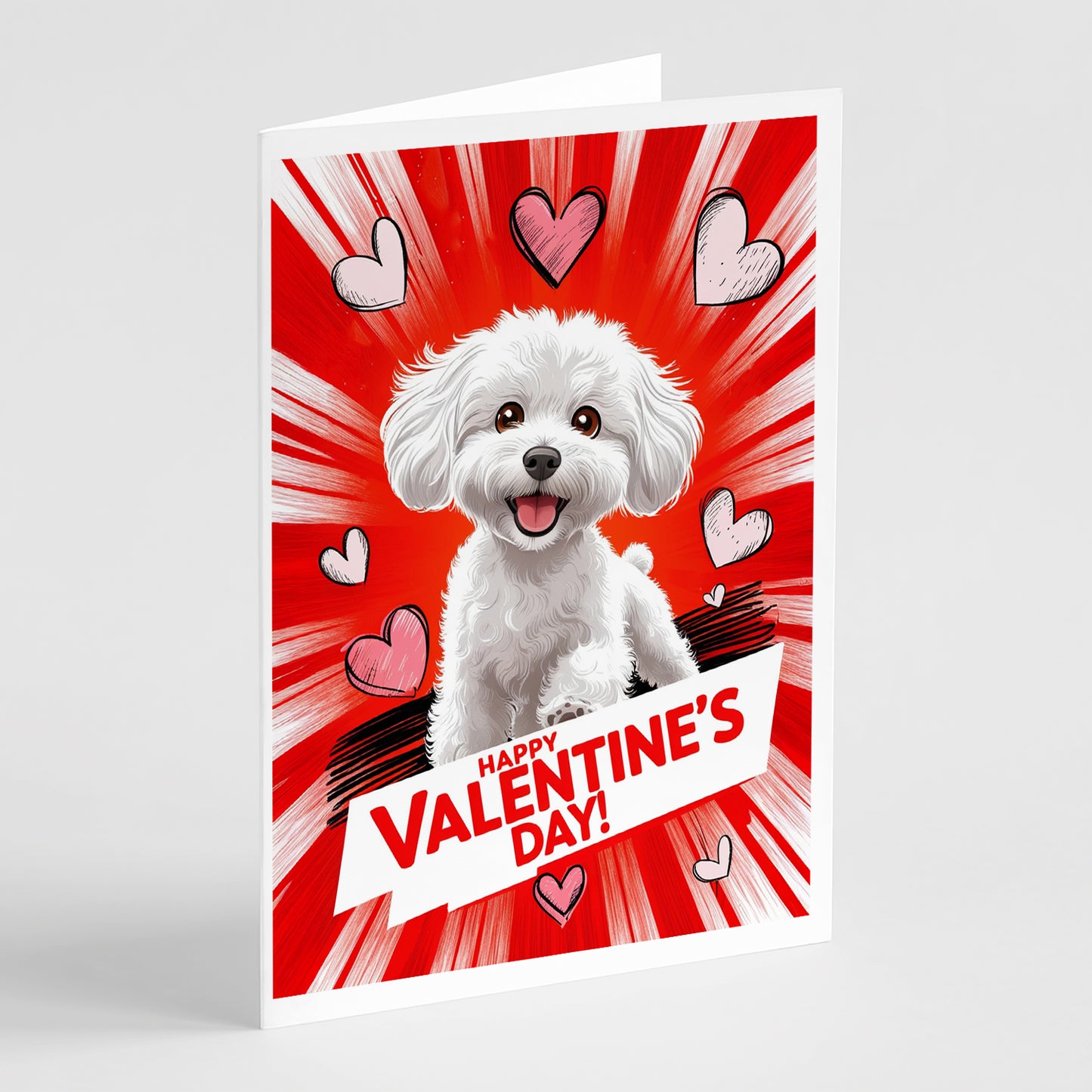 Buy this Bichon Frise Happy Valentine's Day Greeting Cards Pack of 8