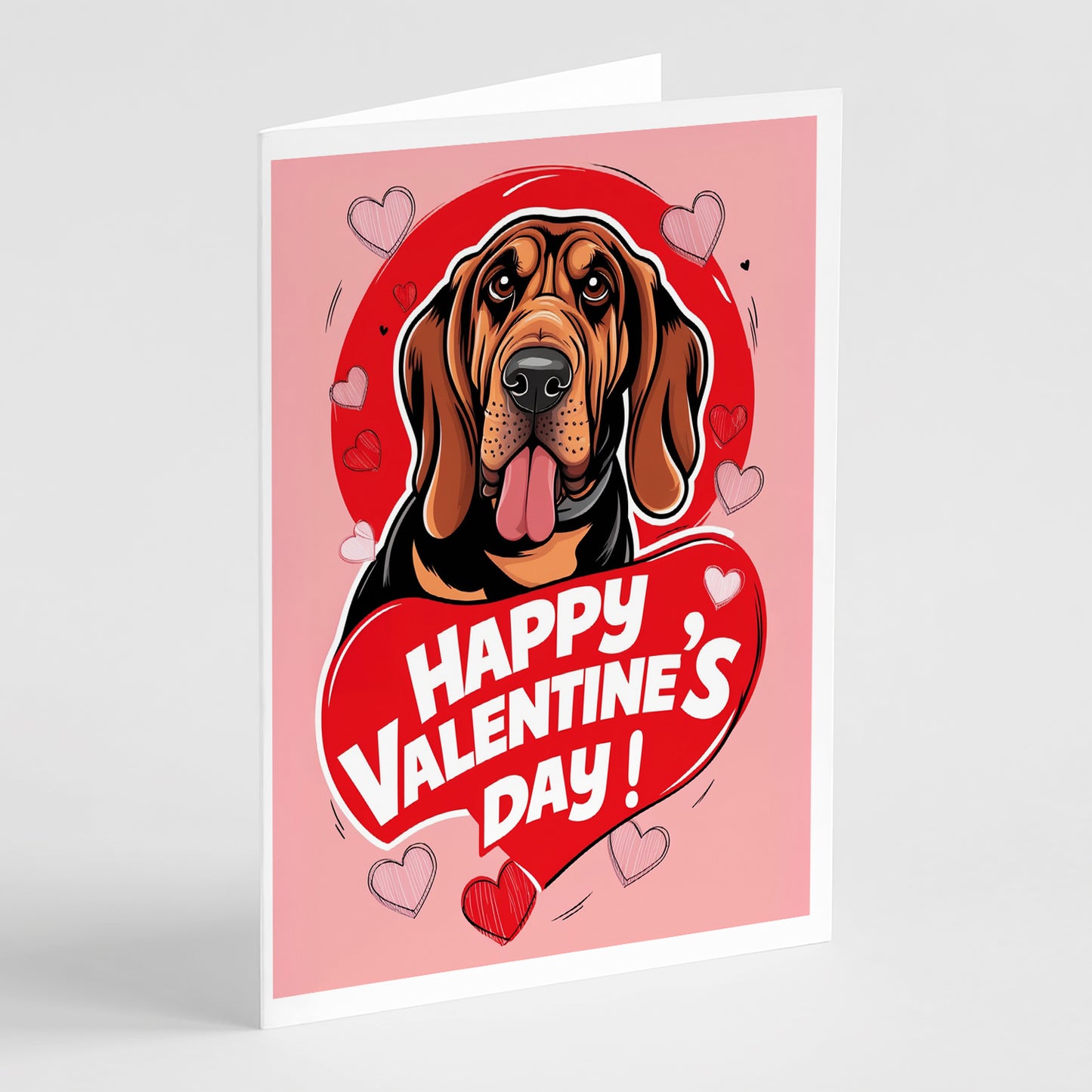 Buy this Bloodhound Happy Valentine's Day Greeting Cards Pack of 8
