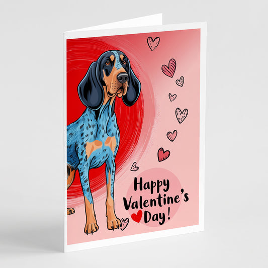 Buy this Bluetick Coonhound Happy Valentine's Day Greeting Cards Pack of 8
