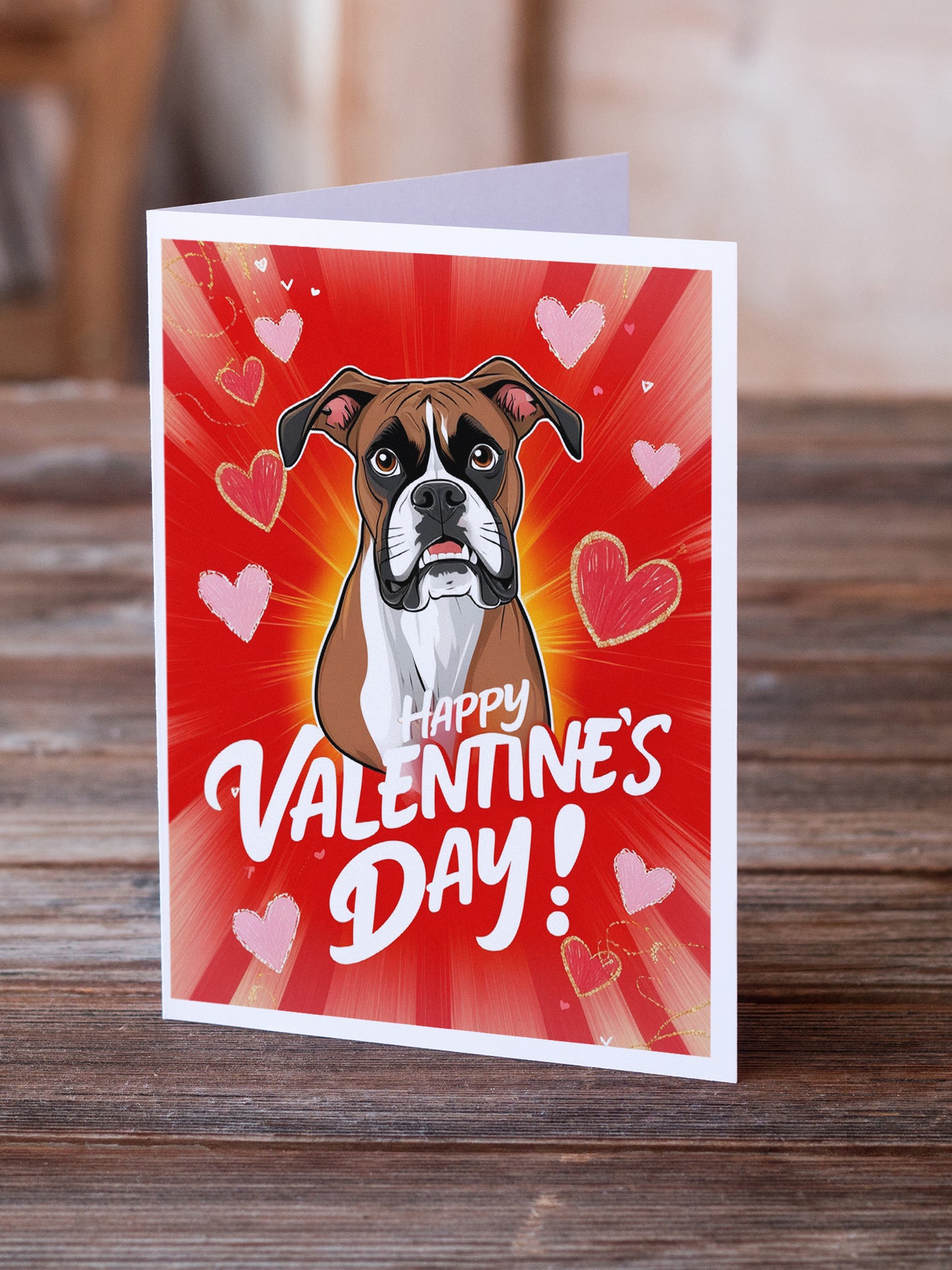 Boxer Happy Valentine's Day Greeting Cards Pack of 8