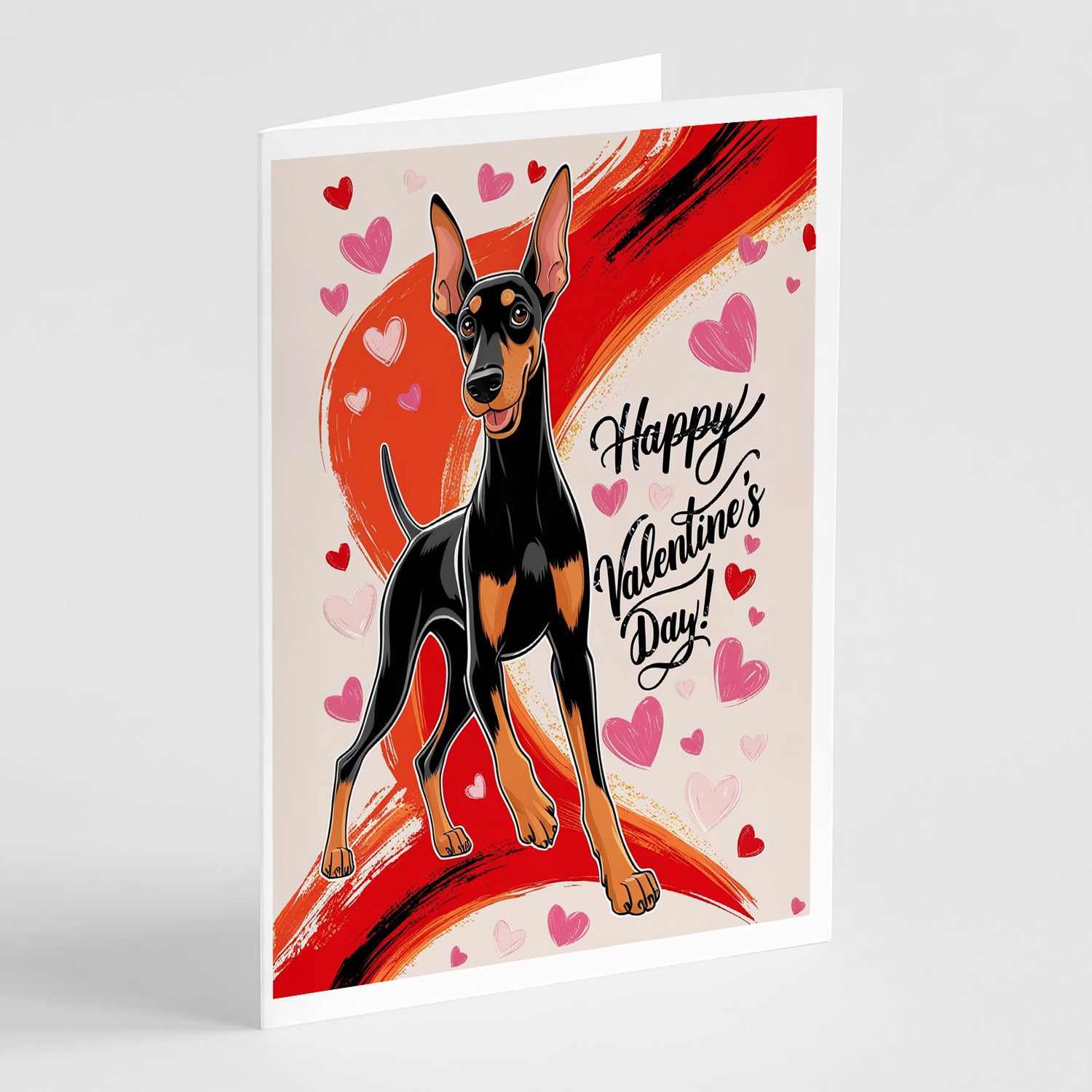Buy this Doberman Pinscher Happy Valentine's Day Greeting Cards Pack of 8