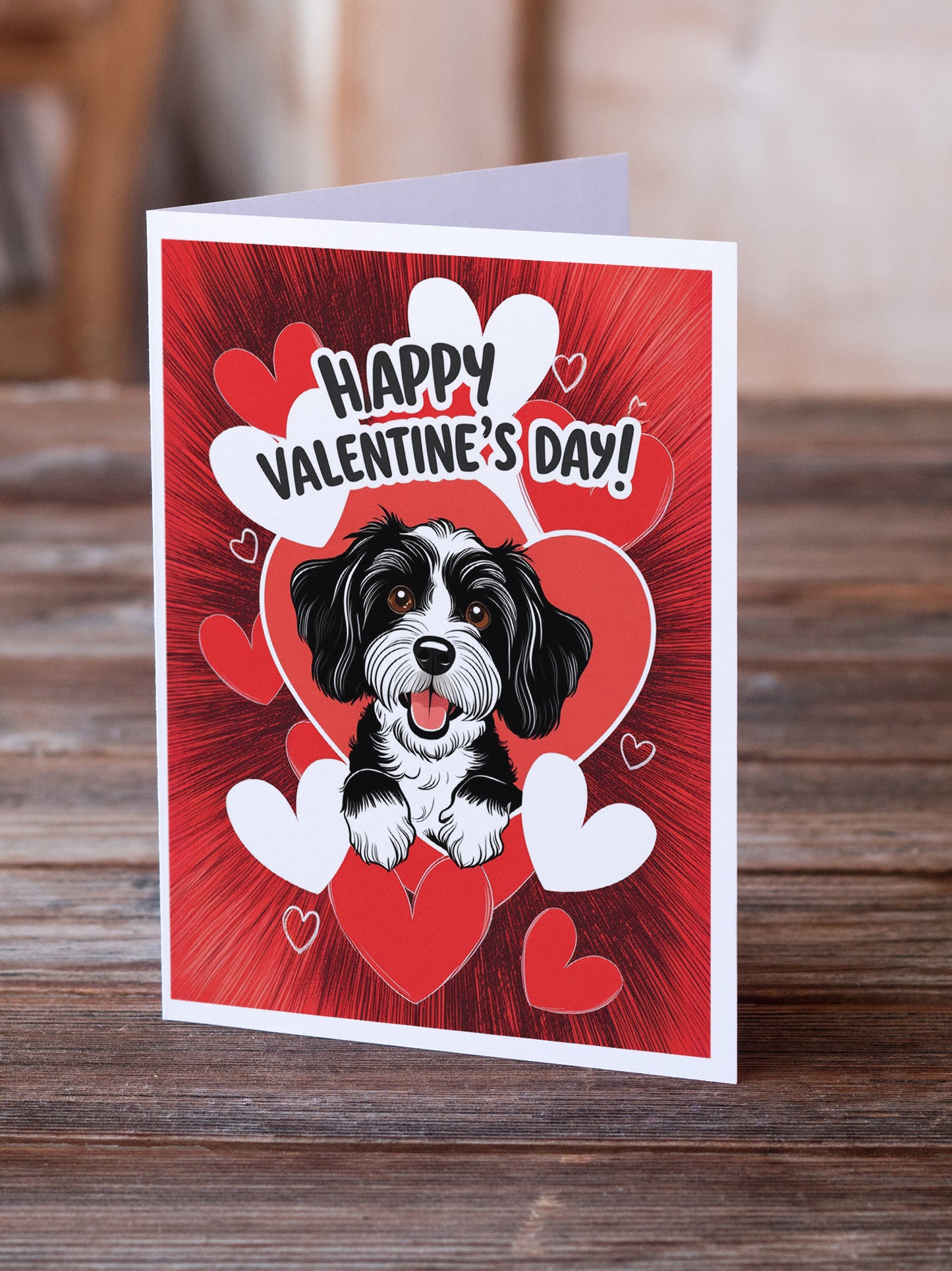 Havanese Happy Valentine's Day Greeting Cards Pack of 8