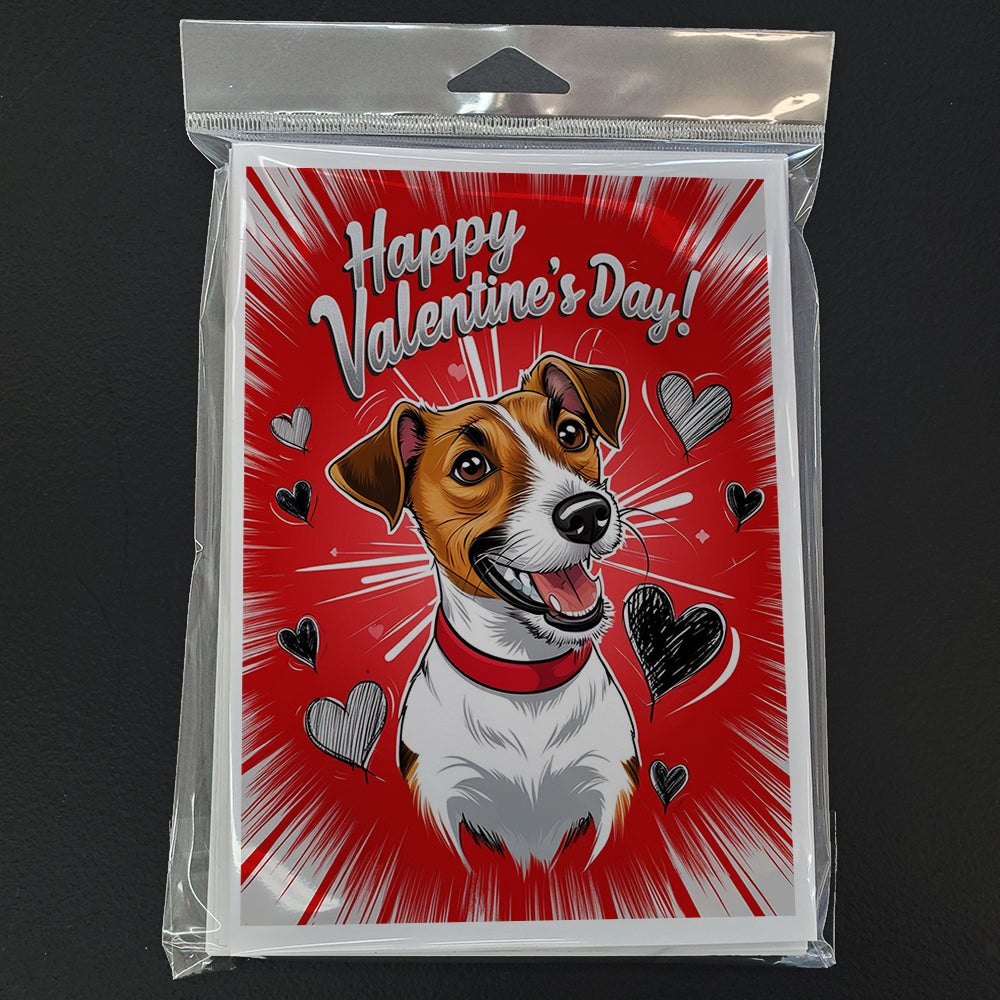 Jack Russell Terrier Happy Valentine's Day Greeting Cards Pack of 8