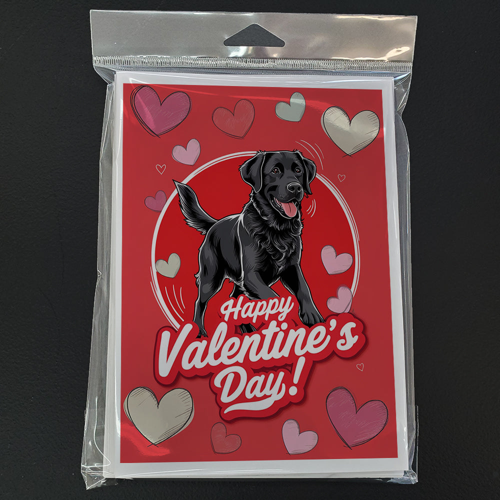 Black Labrador Retriever Happy Valentine's Day Greeting Cards Pack of 8