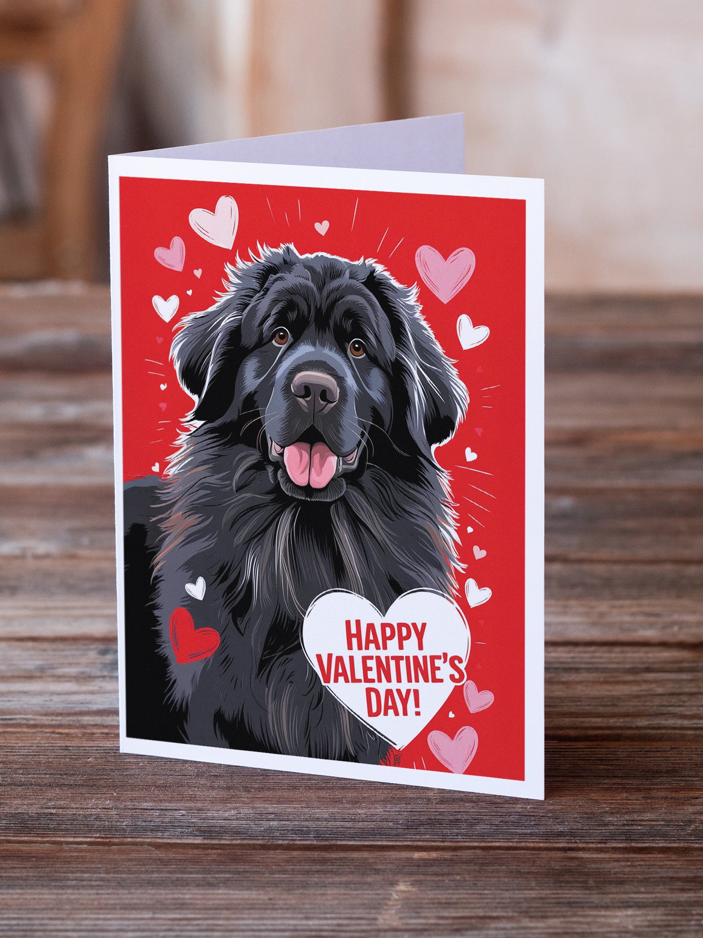 Newfoundland Happy Valentine's Day Greeting Cards Pack of 8